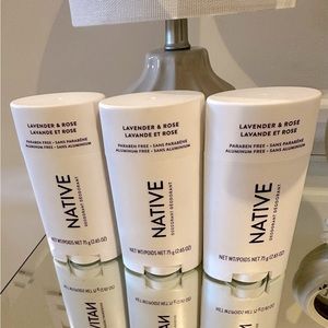 NATIVE Deodorant 3 pack bundle Lavender & Rose